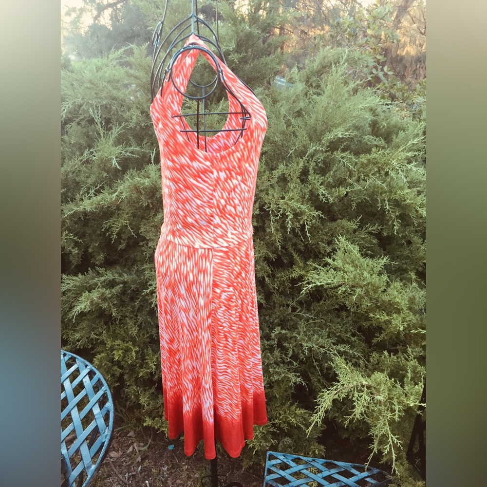 Athlete pastel orange and white Fit and Flare Sleeveless Mini Dress - Picture 6 of 10